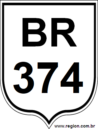 Placa da BR 374