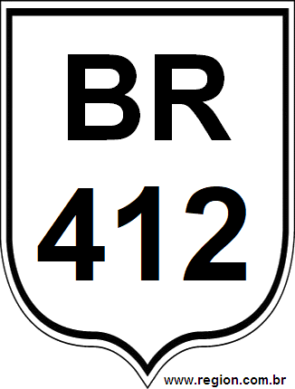 Placa da BR 412