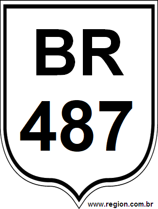 Placa da BR 487